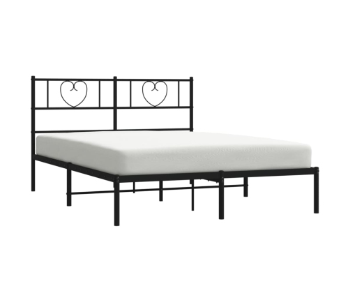 Estructura cama sin colchón con cabecero metal negro 120x190 cm