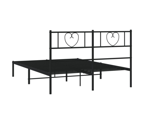 Estructura cama sin colchón con cabecero metal negro 120x190 cm