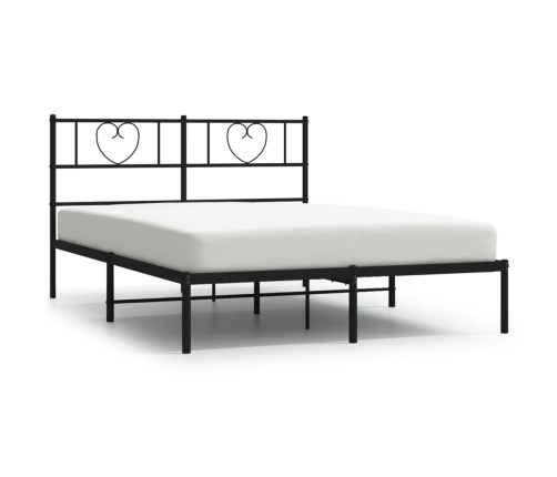 Estructura cama sin colchón con cabecero metal negro 120x200 cm