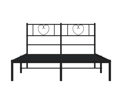 Estructura cama sin colchón con cabecero metal negro 120x200 cm