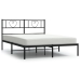 vidaXL Estructura de cama con cabecero metal negro 135x190 cm