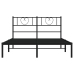 vidaXL Estructura de cama con cabecero metal negro 135x190 cm