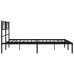 vidaXL Estructura de cama con cabecero metal negro 135x190 cm