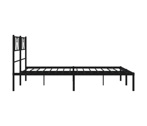 Estructura cama sin colchón con cabecero metal negro 140x200 cm