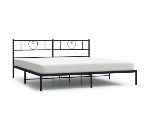 Estructura cama sin colchón con cabecero metal negro 183x213 cm