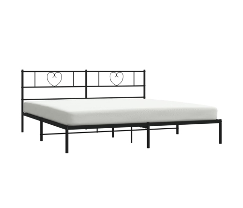 Estructura cama sin colchón con cabecero metal negro 183x213 cm