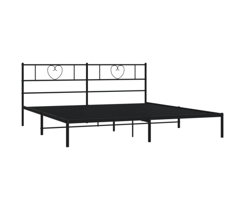 Estructura cama sin colchón con cabecero metal negro 183x213 cm