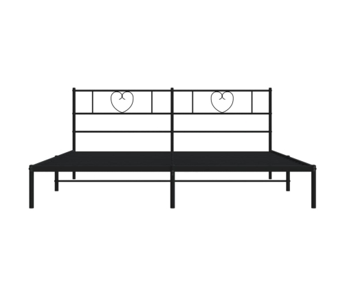 Estructura cama sin colchón con cabecero metal negro 183x213 cm