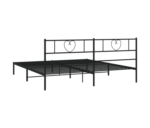 Estructura cama sin colchón con cabecero metal negro 183x213 cm