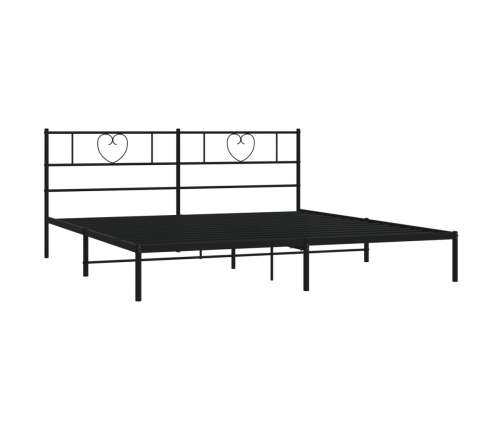 Estructura cama sin colchón con cabecero metal negro 193x203 cm