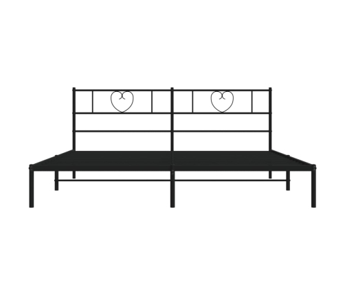 Estructura cama sin colchón con cabecero metal negro 193x203 cm