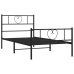 Estructura cama sin colchón con estribo metal negro 75x190 cm