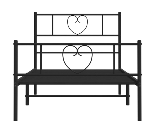 Estructura cama sin colchón con estribo metal negro 75x190 cm