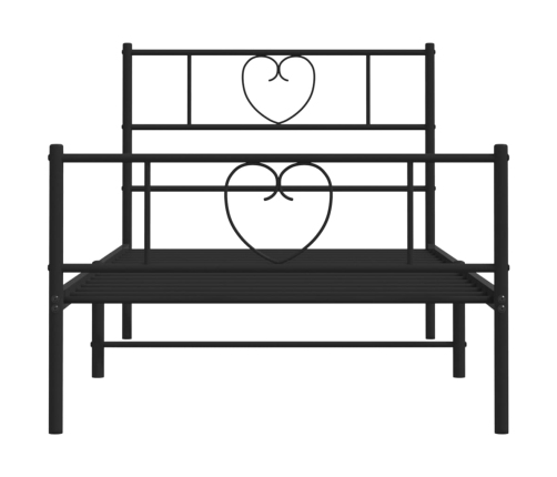 Estructura cama sin colchón con estribo metal negro 90x190 cm