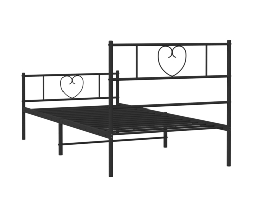 Estructura cama sin colchón con estribo metal negro 100x190 cm