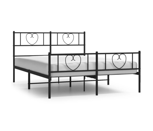 Estructura cama sin colchón con estribo metal negro 120x200 cm