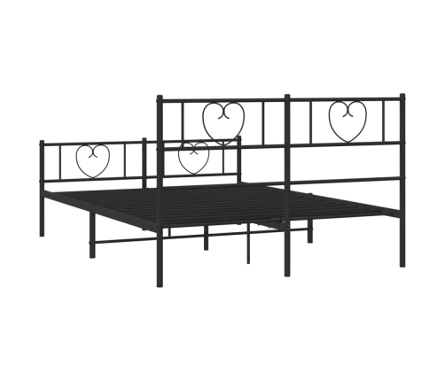 Estructura cama sin colchón con estribo metal negro 120x200 cm