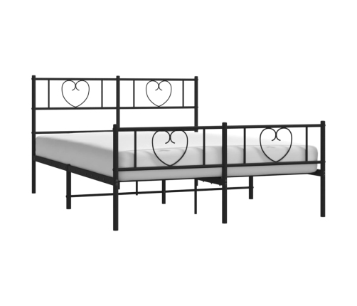 Estructura cama sin colchón con estribo metal negro 135x190 cm