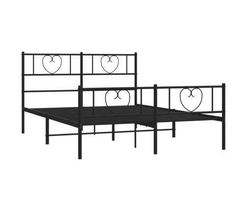 Estructura cama sin colchón con estribo metal negro 135x190 cm