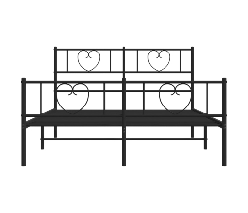 Estructura cama sin colchón con estribo metal negro 135x190 cm