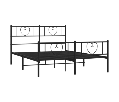 Estructura cama sin colchón con estribo metal negro 140x190 cm