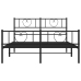 Estructura cama sin colchón con estribo metal negro 140x190 cm