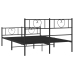 Estructura cama sin colchón con estribo metal negro 140x190 cm