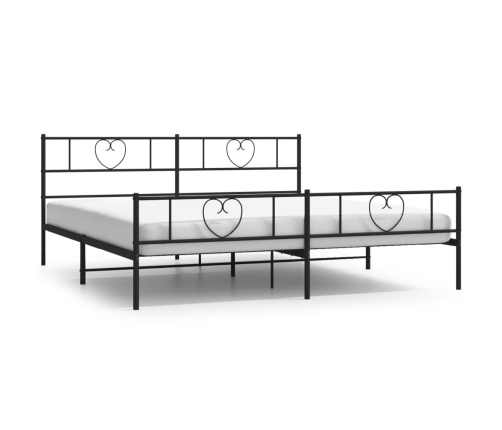 Estructura cama sin colchón con estribo metal negro 193x203 cm