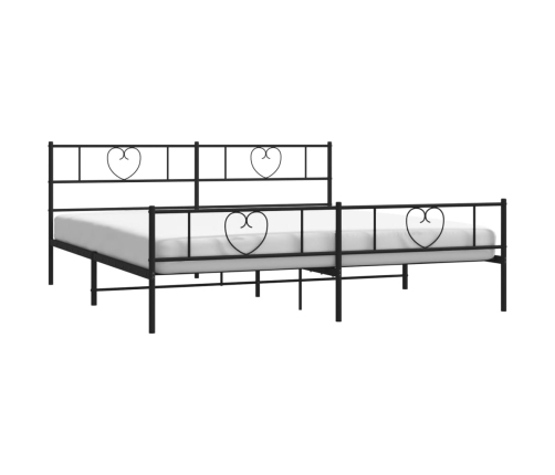 Estructura cama sin colchón con estribo metal negro 193x203 cm