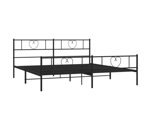 Estructura cama sin colchón con estribo metal negro 193x203 cm