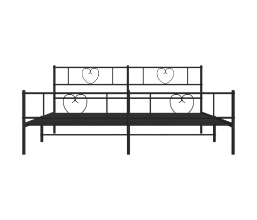 Estructura cama sin colchón con estribo metal negro 193x203 cm