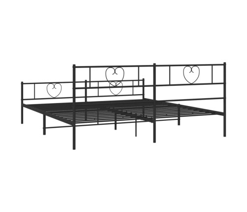 Estructura cama sin colchón con estribo metal negro 193x203 cm