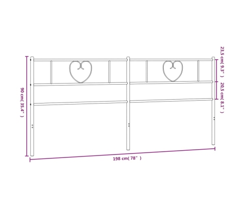 Cabecero de metal negro 193 cm