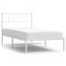 Estructura cama sin colchón con cabecero metal blanco 100x200cm
