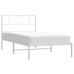 Estructura cama sin colchón con cabecero metal blanco 100x200cm