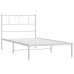 Estructura cama sin colchón con cabecero metal blanco 100x200cm