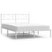 Estructura cama sin colchón con cabecero metal blanco 120x190cm