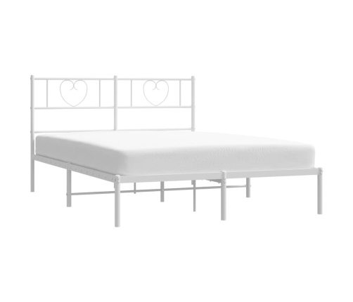 Estructura cama sin colchón con cabecero metal blanco 120x190cm