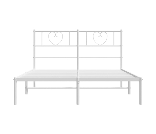 Estructura cama sin colchón con cabecero metal blanco 120x190cm