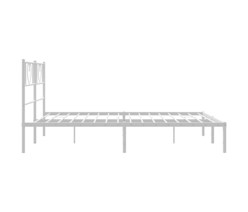 Estructura cama sin colchón con cabecero metal blanco 120x190cm