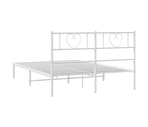 Estructura cama sin colchón con cabecero metal blanco 120x190cm