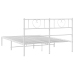 Estructura cama sin colchón con cabecero metal blanco 120x190cm