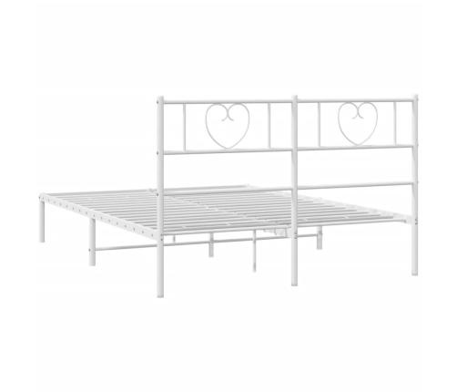 Estructura cama sin colchón con cabecero metal blanco 135x190cm