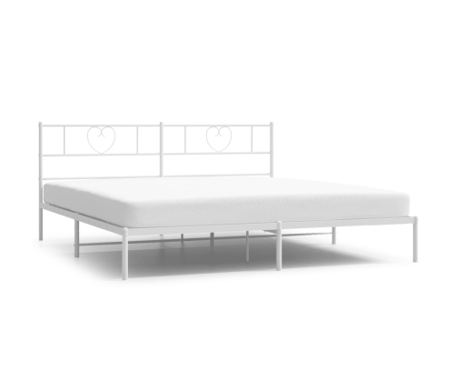 Estructura cama sin colchón con cabecero metal blanco 180x200cm