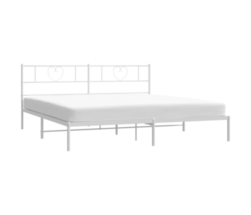 Estructura cama sin colchón con cabecero metal blanco 180x200cm