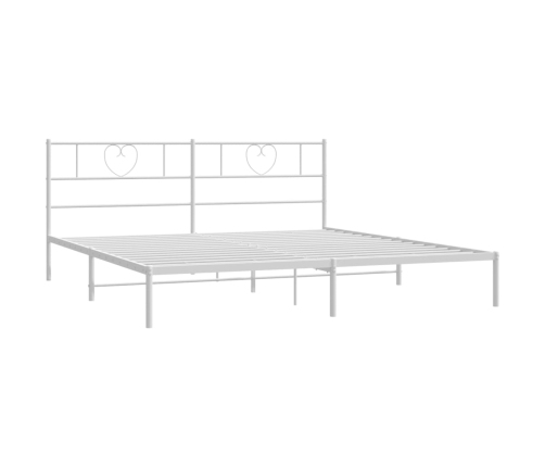 Estructura cama sin colchón con cabecero metal blanco 180x200cm