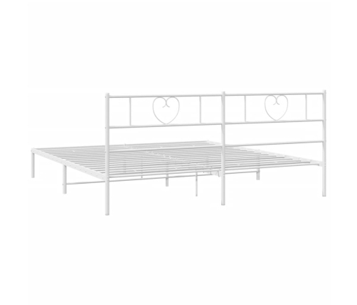 Estructura cama sin colchón con cabecero metal blanco 180x200cm