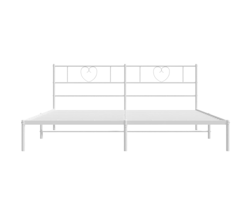 Estructura cama sin colchón con cabecero metal blanco 183x213cm