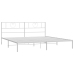 Estructura cama sin colchón con cabecero metal blanco 183x213cm