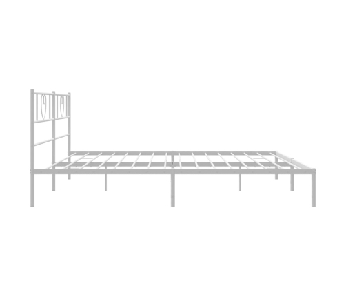 Estructura cama sin colchón con cabecero metal blanco 183x213cm